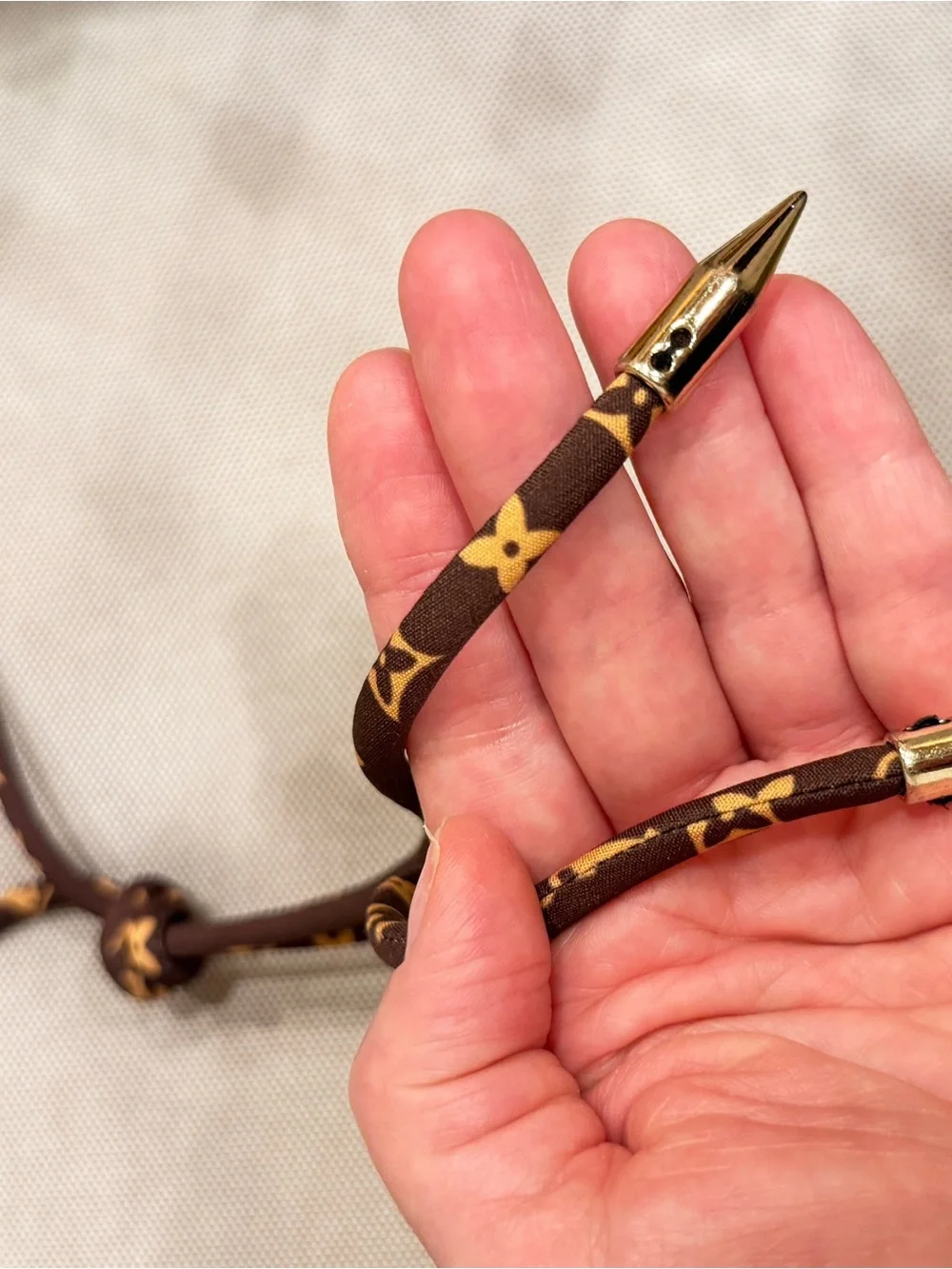 LV Gold-Tone Accent Brown Strap /Bracelet/Belt